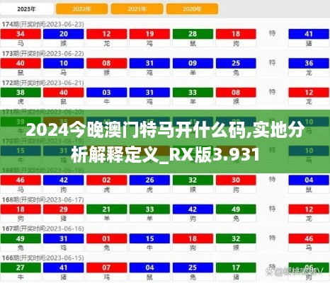 2024今晚澳門特馬開什么碼,實地分析解釋定義_RX版3.931