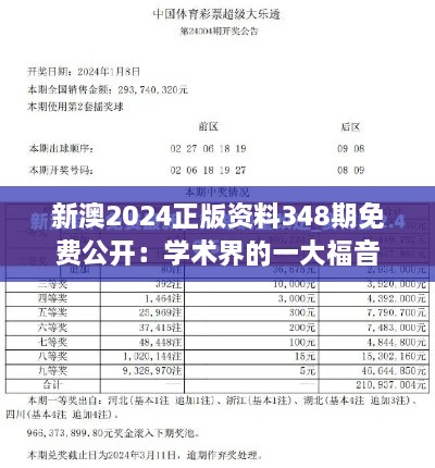 新澳2024正版資料348期免費(fèi)公開：學(xué)術(shù)界的一大福音