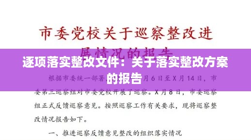 逐項落實整改文件：關(guān)于落實整改方案的報告 