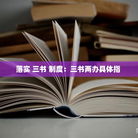 落實 三書 制度：三書兩辦具體指 