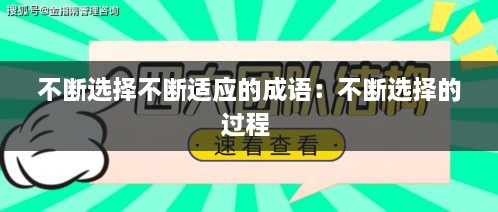 不斷選擇不斷適應(yīng)的成語：不斷選擇的過程 