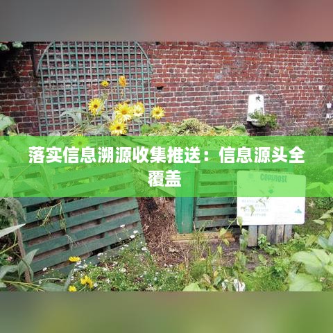 落實信息溯源收集推送：信息源頭全覆蓋 