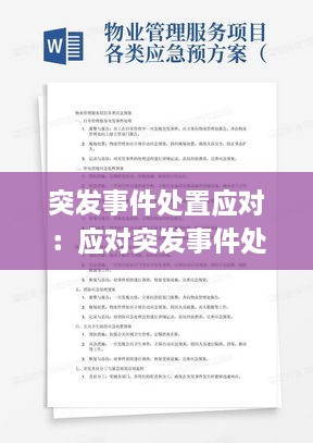 突發(fā)事件處置應(yīng)對(duì)：應(yīng)對(duì)突發(fā)事件處置預(yù)案 