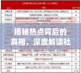揭秘?zé)狳c(diǎn)背后的真相，深度解讀社會(huì)熱點(diǎn)分析報(bào)告